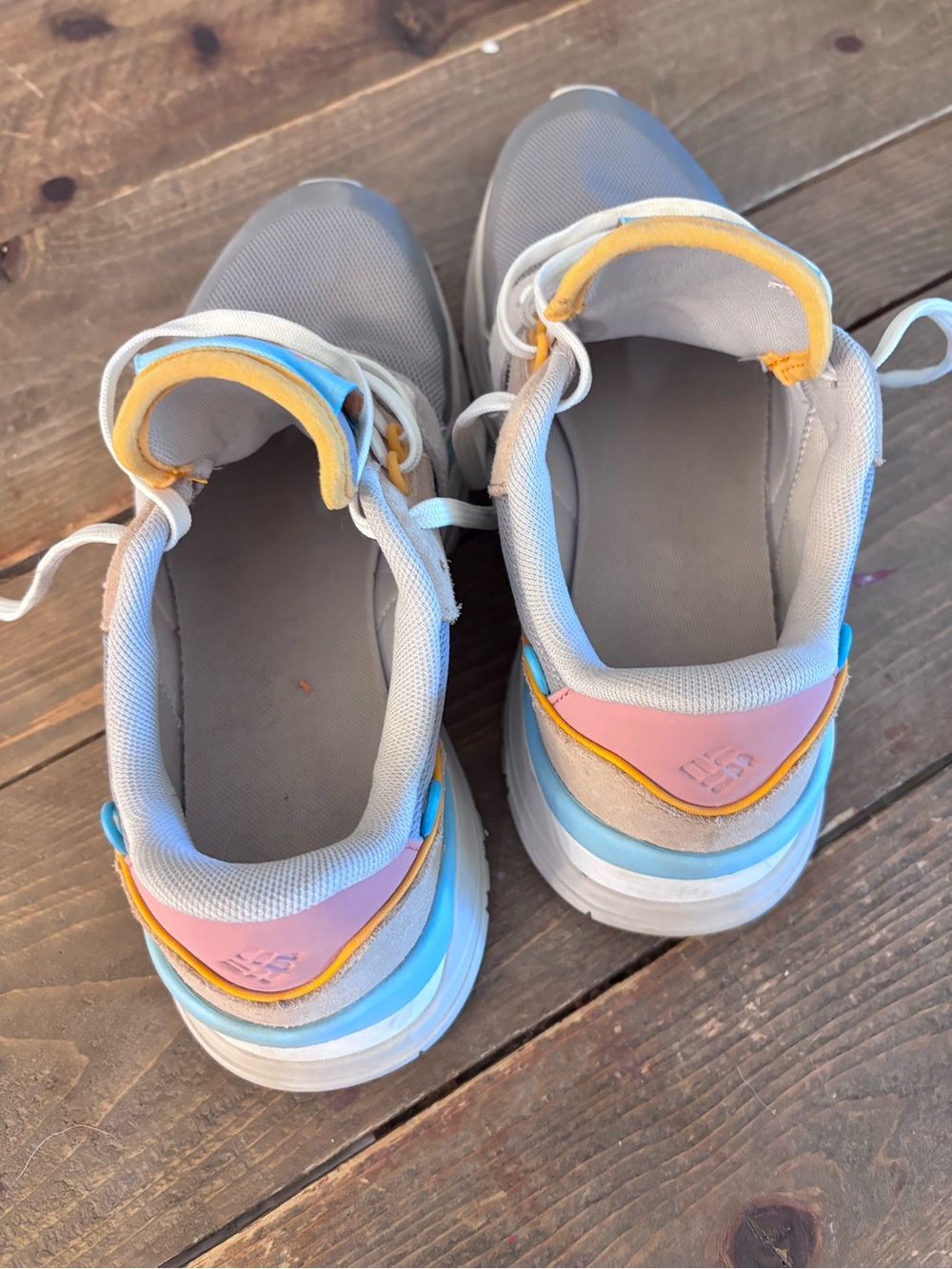 Columbia Pastel Athletic Sneakers in Gray, Pink, Blue & Yellow
